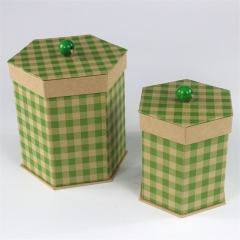 boîte-cadeau de papier d'hexagone