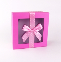 Nouvelles boîtes-cadeau d'emballage de luxe de conception carrée avec le ruban et le PVC