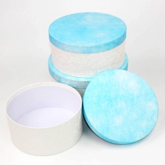 Boîte-cadeau ronde cylindrique bleue adaptée aux besoins du client de papier avec le couvercle