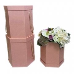 Boîte-cadeau de fleurs d'emballage de fleuriste d'hexagone, décoration de fête de mariage