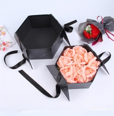 Boîtes d'emballage floral à six pans creux pour la fête d'anniversaire de mariage
