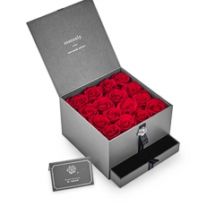 Boîte à fleurs fantaisie Eternal Life avec tiroir pour emballage Rose