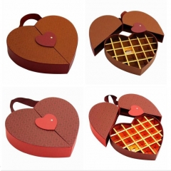 Boîte en carton adaptée aux besoins du client d'emballage de chocolat en forme de coeur