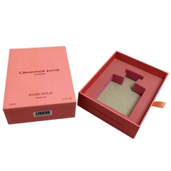 Belle boîte-cadeau de papier de parfum rose avec le tiroir pour le logo de Customing