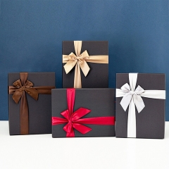 Elegant Black Paper Gift Box + Paper Gift Box with Ribbon