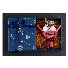 Boîte-cadeau en carton de flocon de neige personnalisé romantique avec noeud papillon