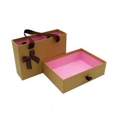 High Quality Kraft Drawer Gift Box with Handle