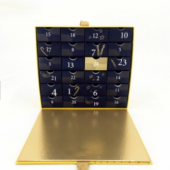 Boîte en carton de calendrier de l'Avent avec ruban, 24 tiroirs