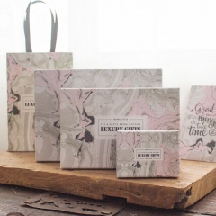 Boîtes à fleurs carrées en marbre de carton de conception d'impression de luxe