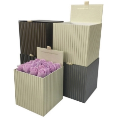 Boîtes de fleurs de boîte en carton noir d'impression personnalisée de luxe