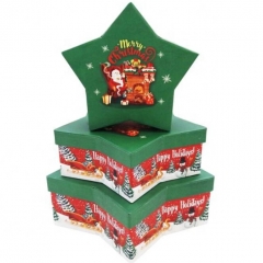 Boîte cadeau en forme d'étoile de Noël 2019 avec logo personnalisé
