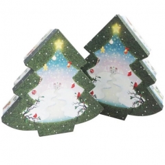 Boîtes formées par carton d'arbre de décoration de Noël pour des enfants avec le logo