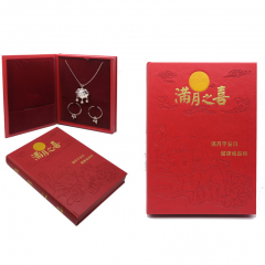Book shaped Necklace packing box with hot stamping for Jewelry