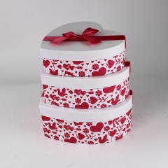 papier en gros et personnalisé en forme de coeur définit des boîtes à fleurs pour la Saint Valentin