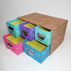 boîte de rangement de papier de carton de tiroir de couche de plancher de double personnalisé personnalisé deux