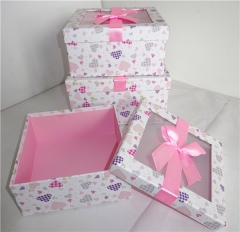 boîte-cadeau personnalisée de poupée de papier d'impression en forme de carré 4c